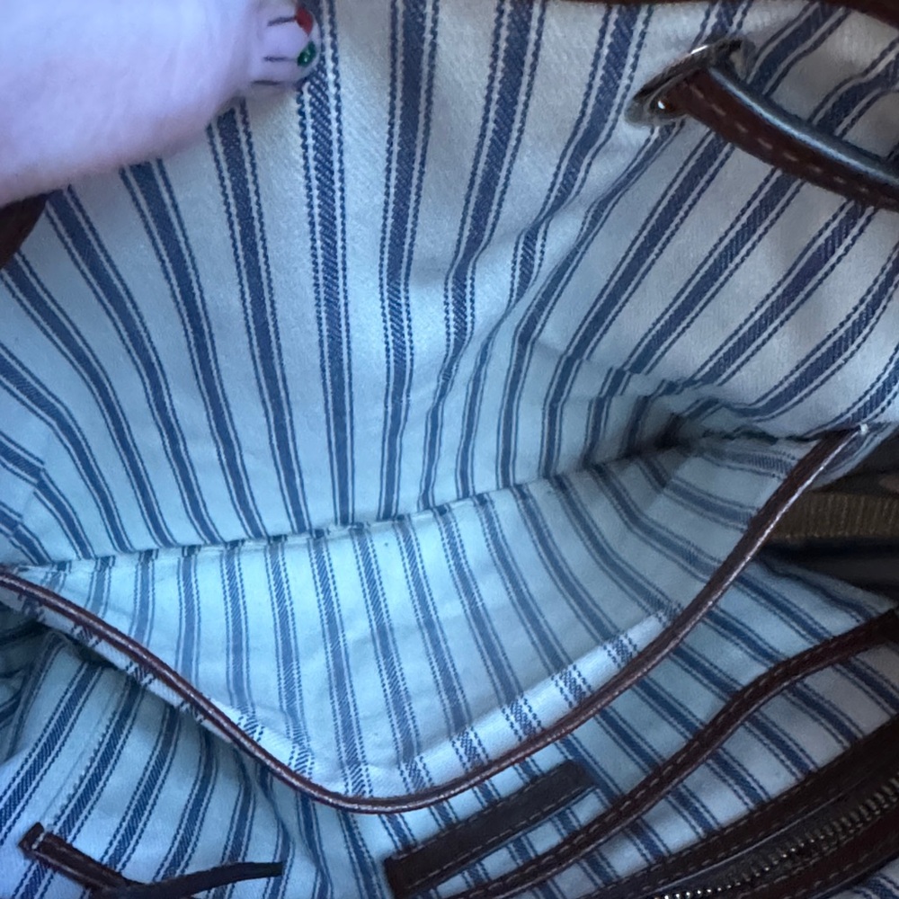 Dooney & Bourke Saffiano Dark Brown Bucket Bag - Picture 11 of 12